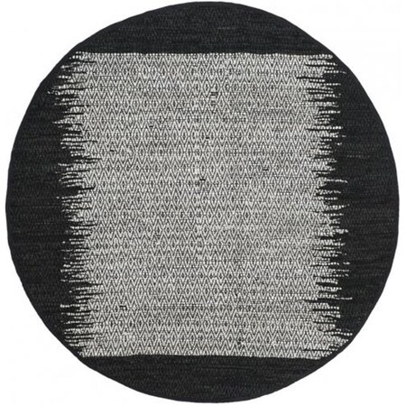 Safavieh 6 x 6 ft. Round Vintage Leather Hand Woven Rug; Light Grey & Black VTL387C-6R